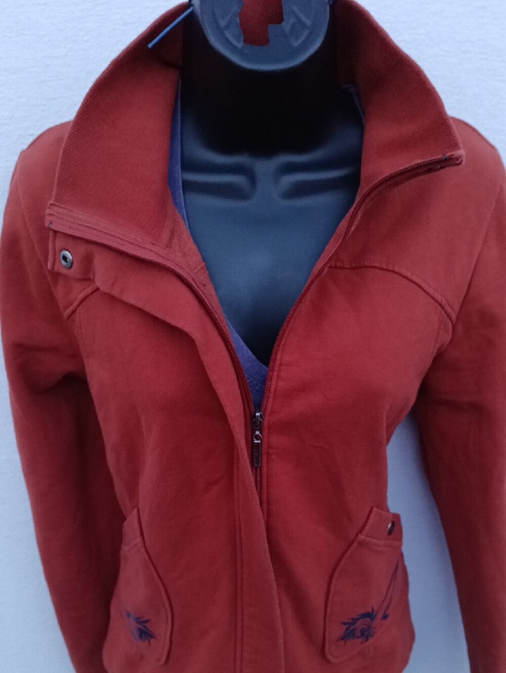 Women's Rust Red Zip-Front Jacket - Picture 5 of 11